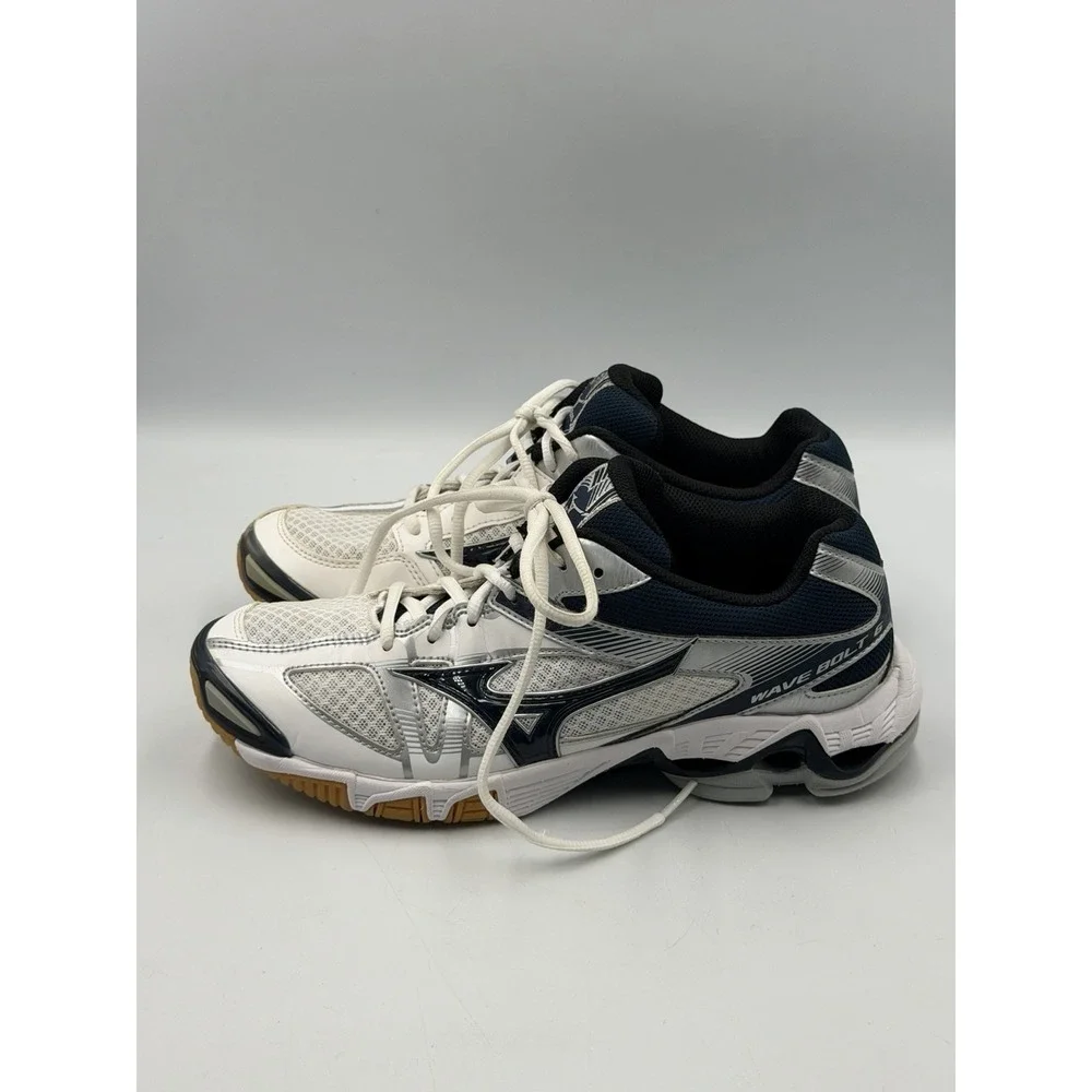 Mizuno Wave Bolt 6 Womens 9.5 Volleyball Shoes White Navy Silver 430224